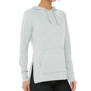 Nike Light Gray/Silver Yoga Tunic Hoodie with Pockets and Thumbholes Size Small